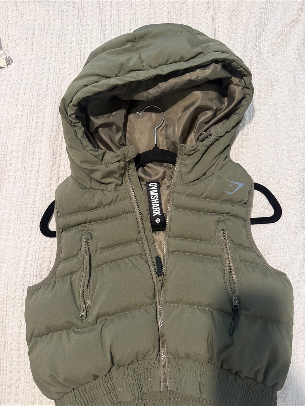 Gymshark Olive Hooded Puffer Vest